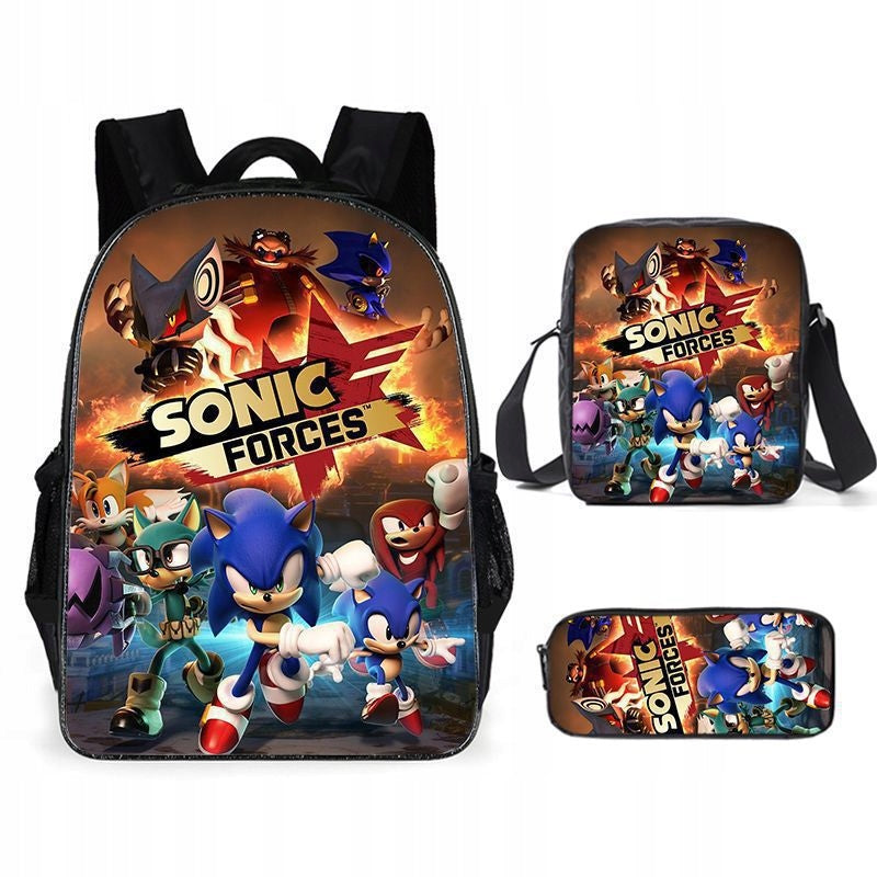 NEW Sonic SCHOOL SET BACKPACK A4 PENCIL CASE BAG Brand no brand