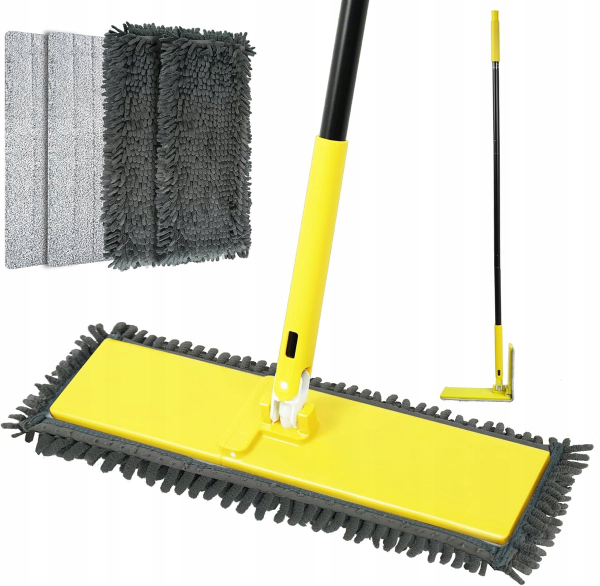 NEWE 2in1 Wet and Dry Flat Mop 4 Rotary Overlays for Home Garden