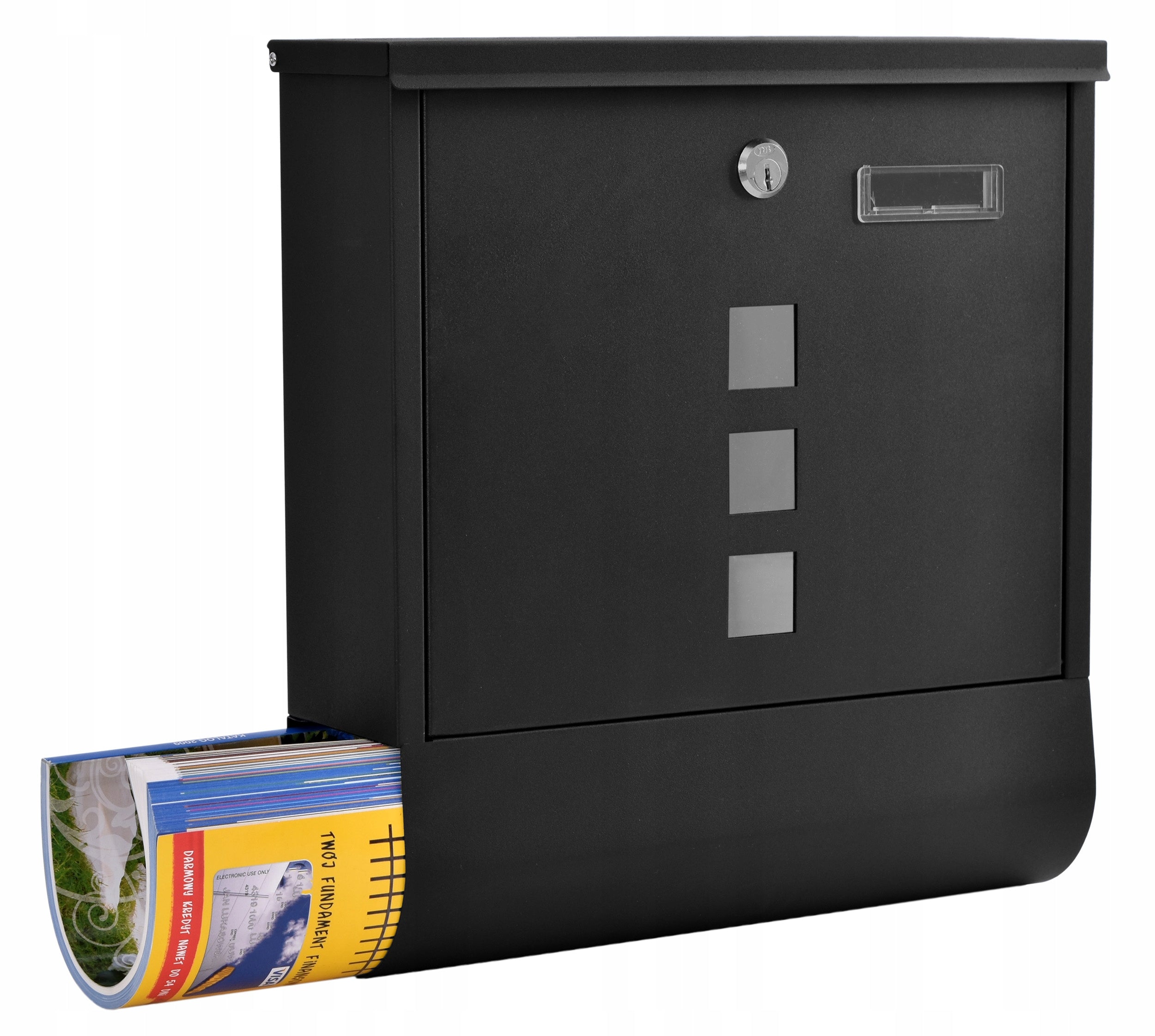 NEWSPAPER LETTERBOX MAIL HOME RECEIPT POSTAL BLACK STEEL