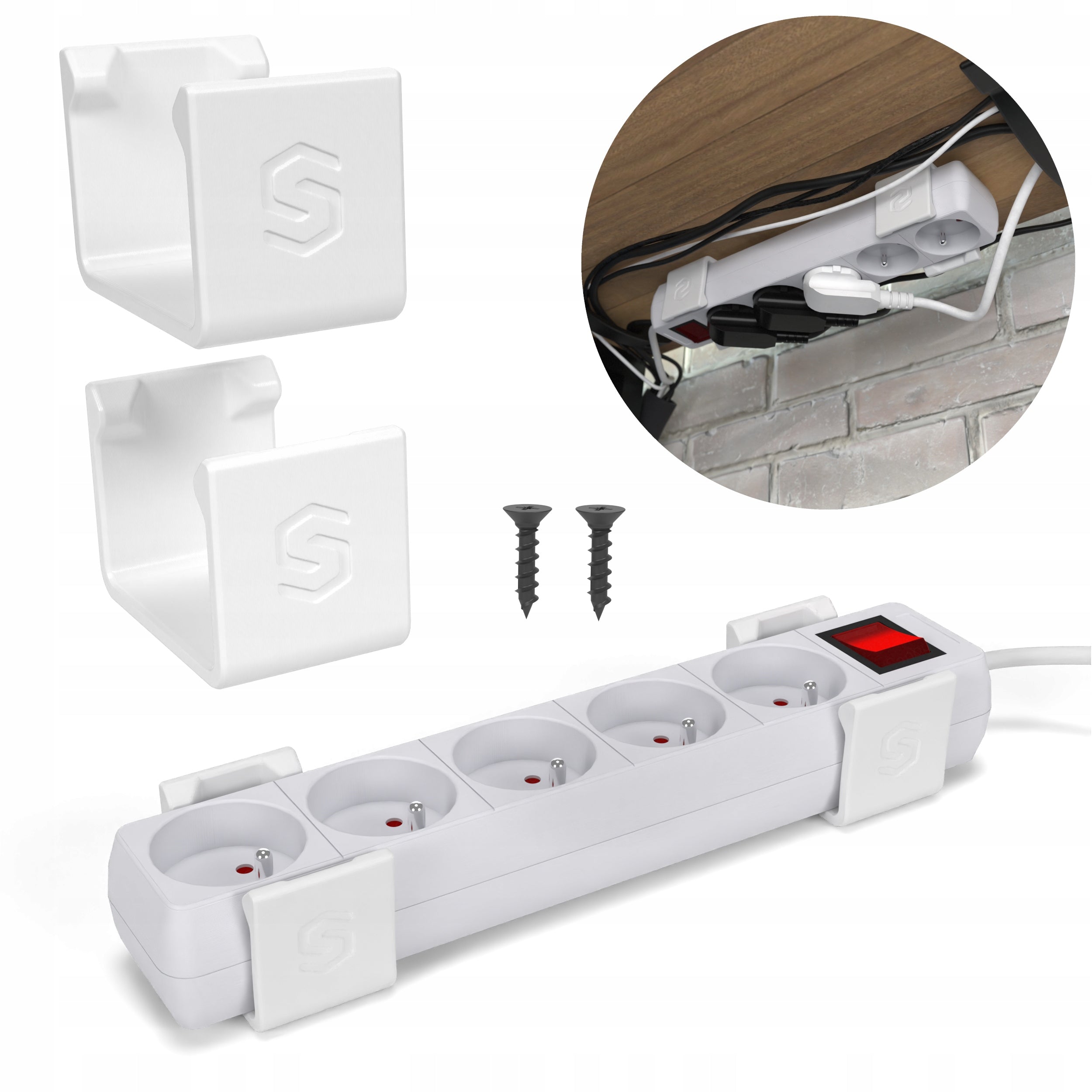 NEXUS – Universal Power Strip Holder for Desk Extension Cord