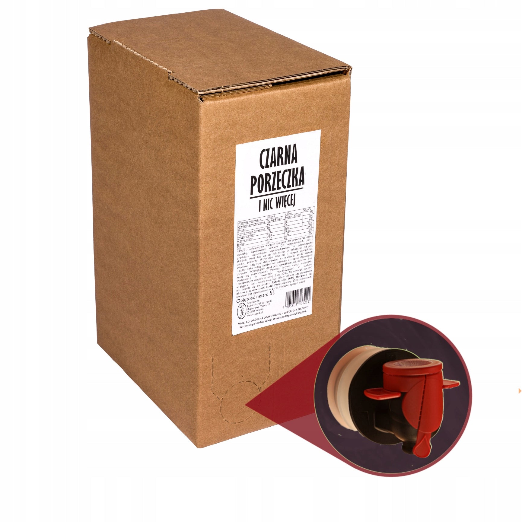NFC Currant Juice 100% Pressed WITHOUT SUGAR 5L EAN (GTIN) 5905669503211