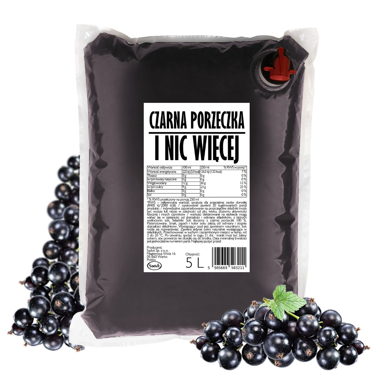 NFC Currant Juice 100% Pressed WITHOUT SUGAR 5L