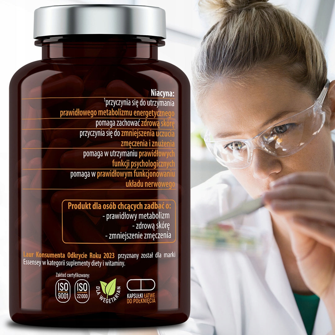 NIACIN FORTE 500MG Skin Fatigue Nervous System 120DAYS VITAMIN B3 WIT PP Basic ingredient niacin