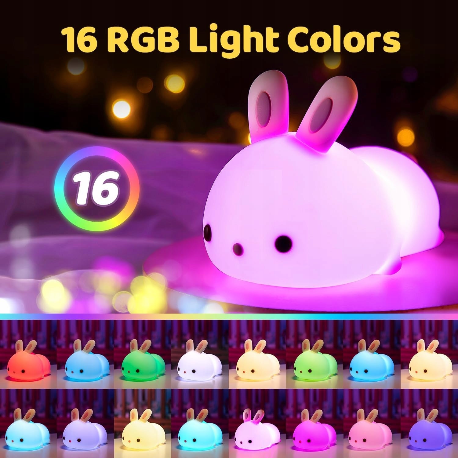 NIGHT LIGHT FOR CHILDREN 16 COLORS REMOTE CONTROL DIMMING Packaging status original