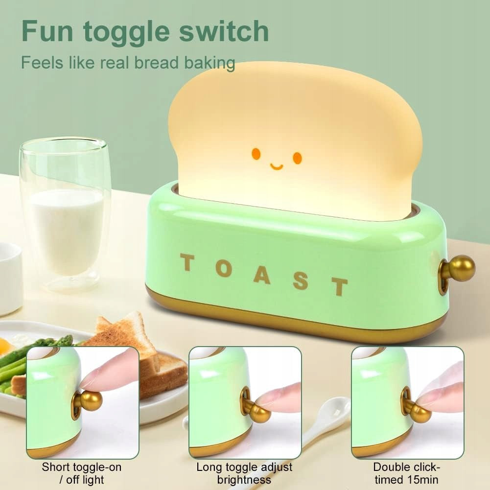 NIGHT LIGHT PORTABLE USB FOR CHILDREN'S BEDROOM TOASTER GREEN Packaging status original