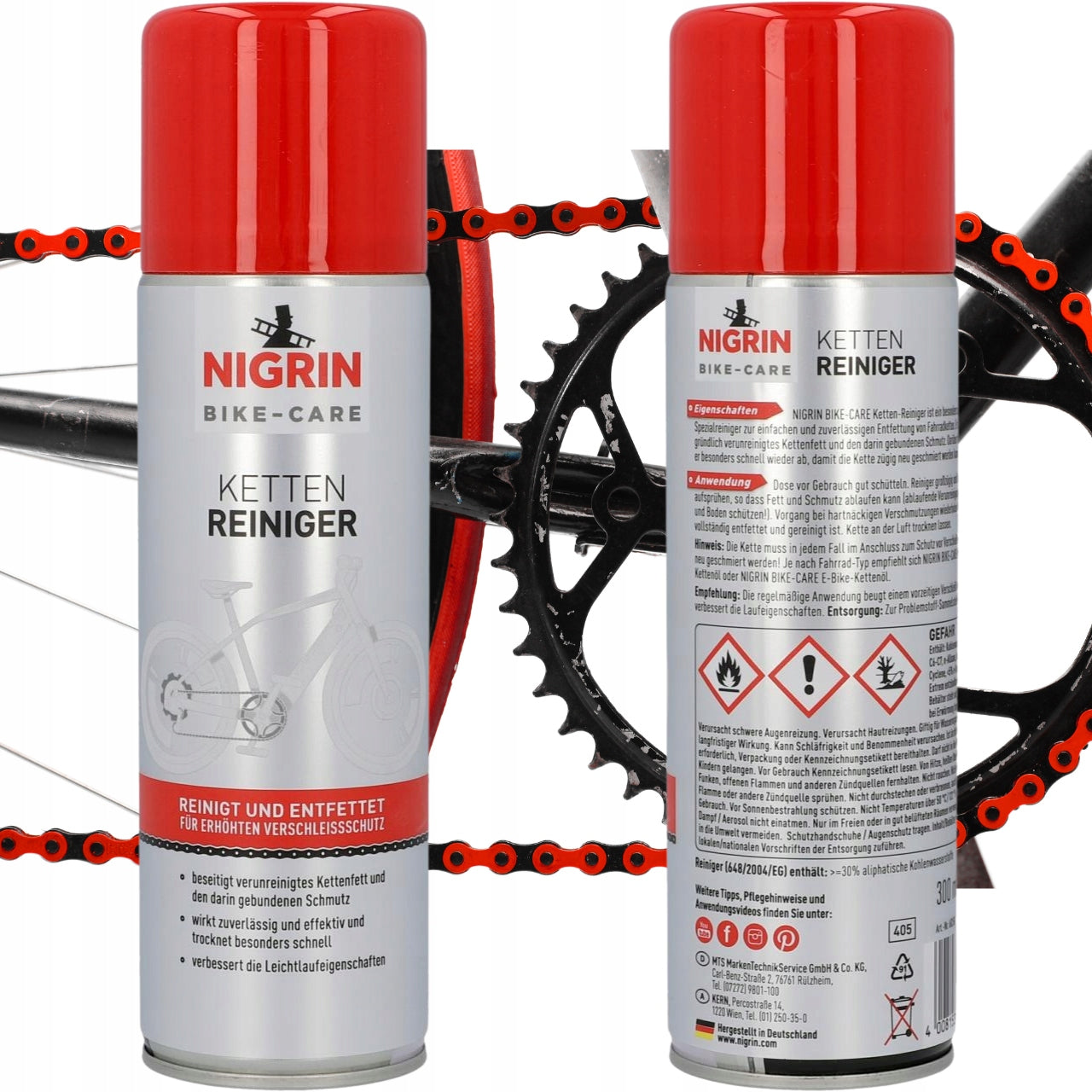 NIGRIN Bicycle Chain Cleaner 300 ml Spray GERMAN