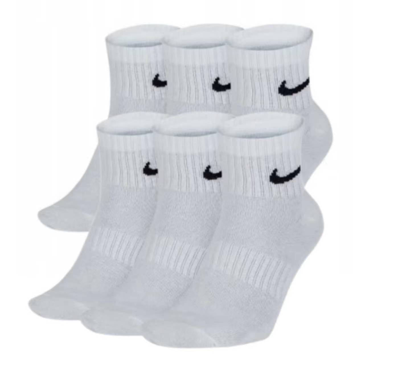 NIKE EVER DAY UNISEX SOCKS SIZE 34-38 WHITE SEMI-HIGH 3 PAIRS Manufacturer code 4048801872446