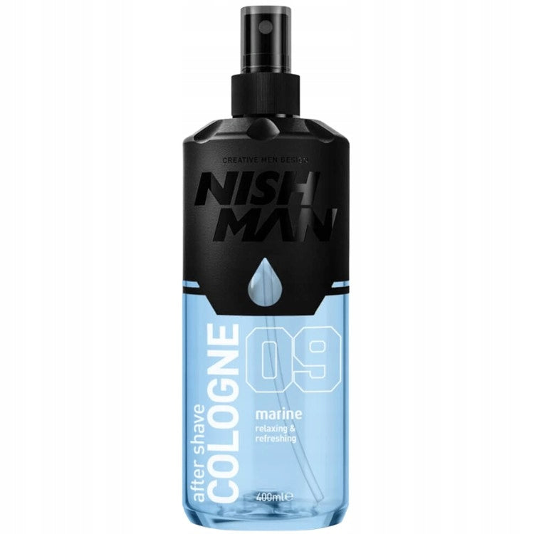 NISHMAN AFTER SHAVE 09 MARINE AFTERSHAVE COLOGNE SPRAY 400ML Packaging status original