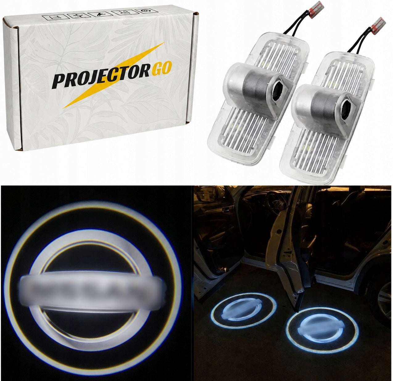 NISSAN 2X LED LOGO WELCOME LIGHT PROJECTOR FOR CAR GT-R SYLPHY Murano