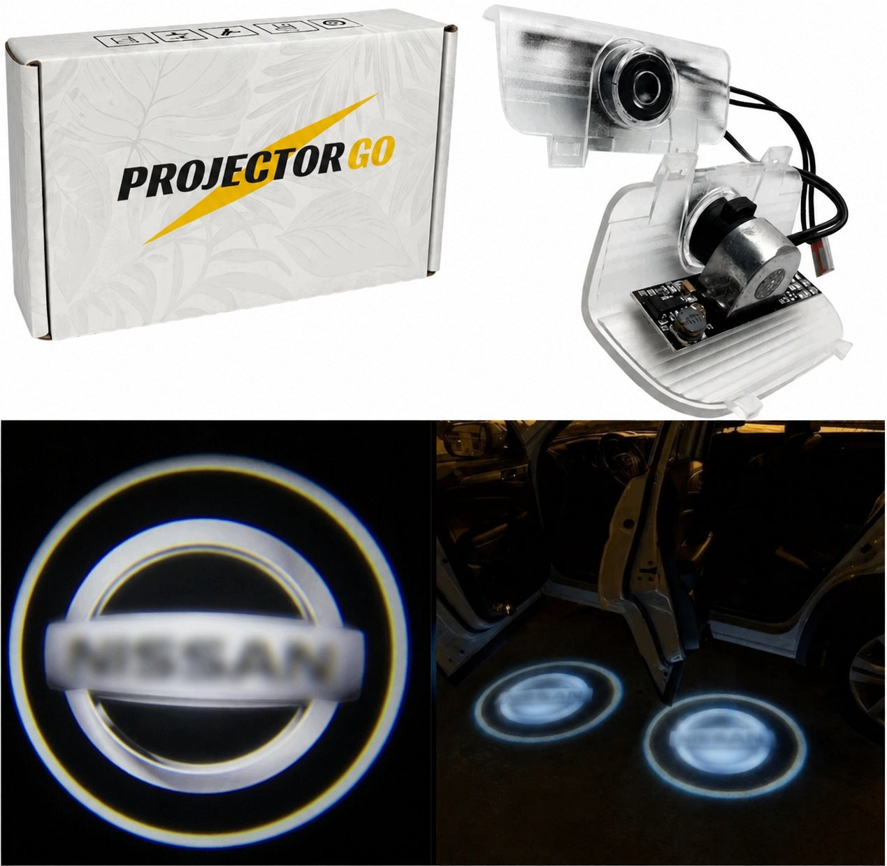 NISSAN 2X LOGO LED WELCOME PROJECTOR FOR CAR Altima AMADAR Maxima Navara