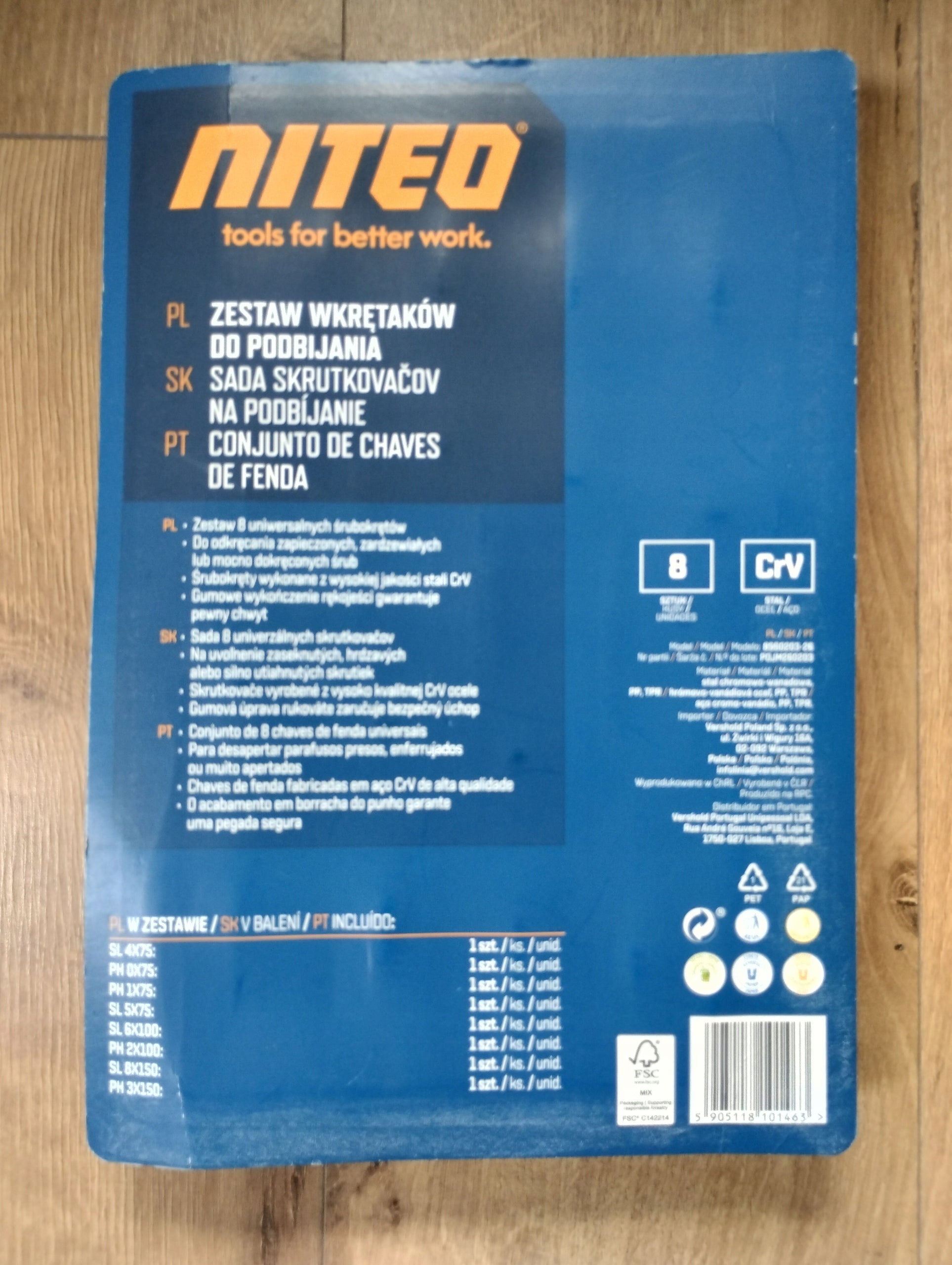 NITED zestaw wkrętaków do pobijania 6 szt – PH/SL, wzmocnione Brand Niteo Tools