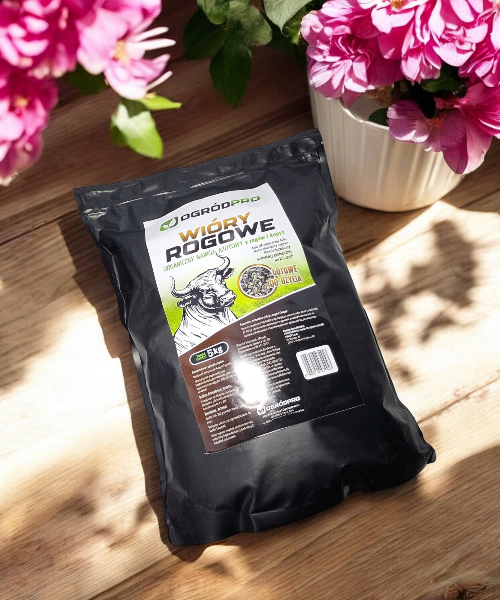 NITROGEN FERTILIZER ORGANIC HORN SHAVINGS WITH HOOVES NATURAL NITROGEN MEAL 5 KG Manufacturer code Wióry rogowe mączka rogowa nawóz do pomidorów
