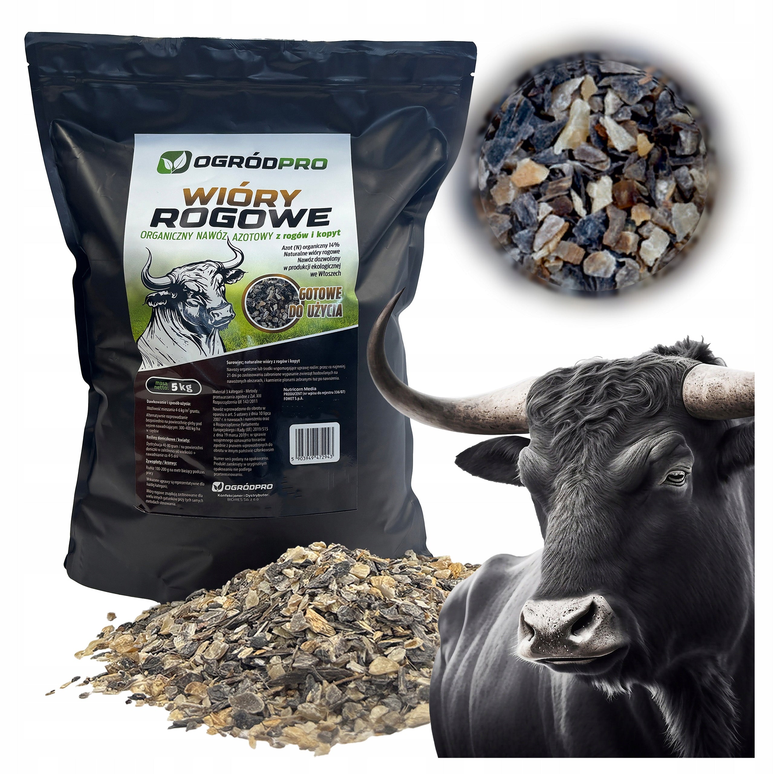 NITROGEN FERTILIZER ORGANIC HORN SHAVINGS WITH HOOVES NATURAL NITROGEN MEAL 5 KG