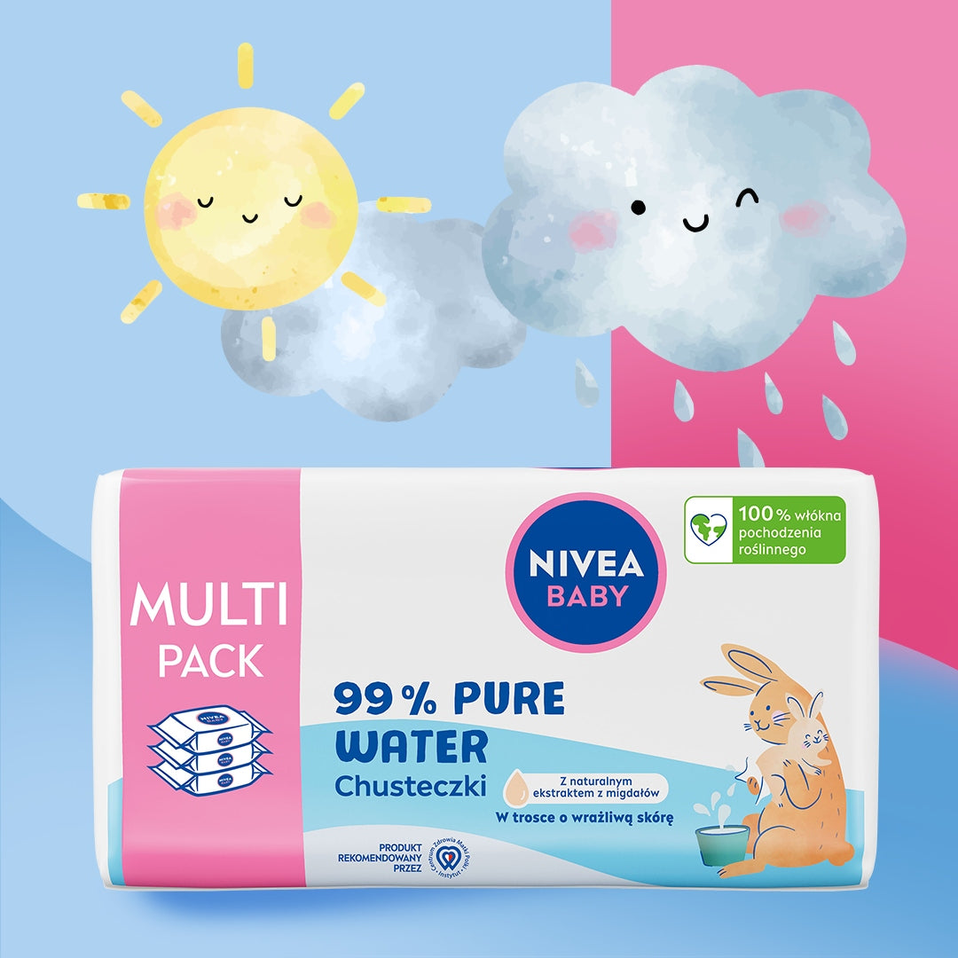 NIVEA BABY Biodegradable Wipes 99% Pure Water 3 x 57 pcs Manufacturer code innahr43r34t4