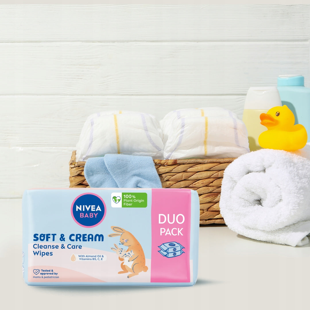 NIVEA BABY Biodegradable Wipes Soft Cream 2x 57pcs Brand NIVEA Baby