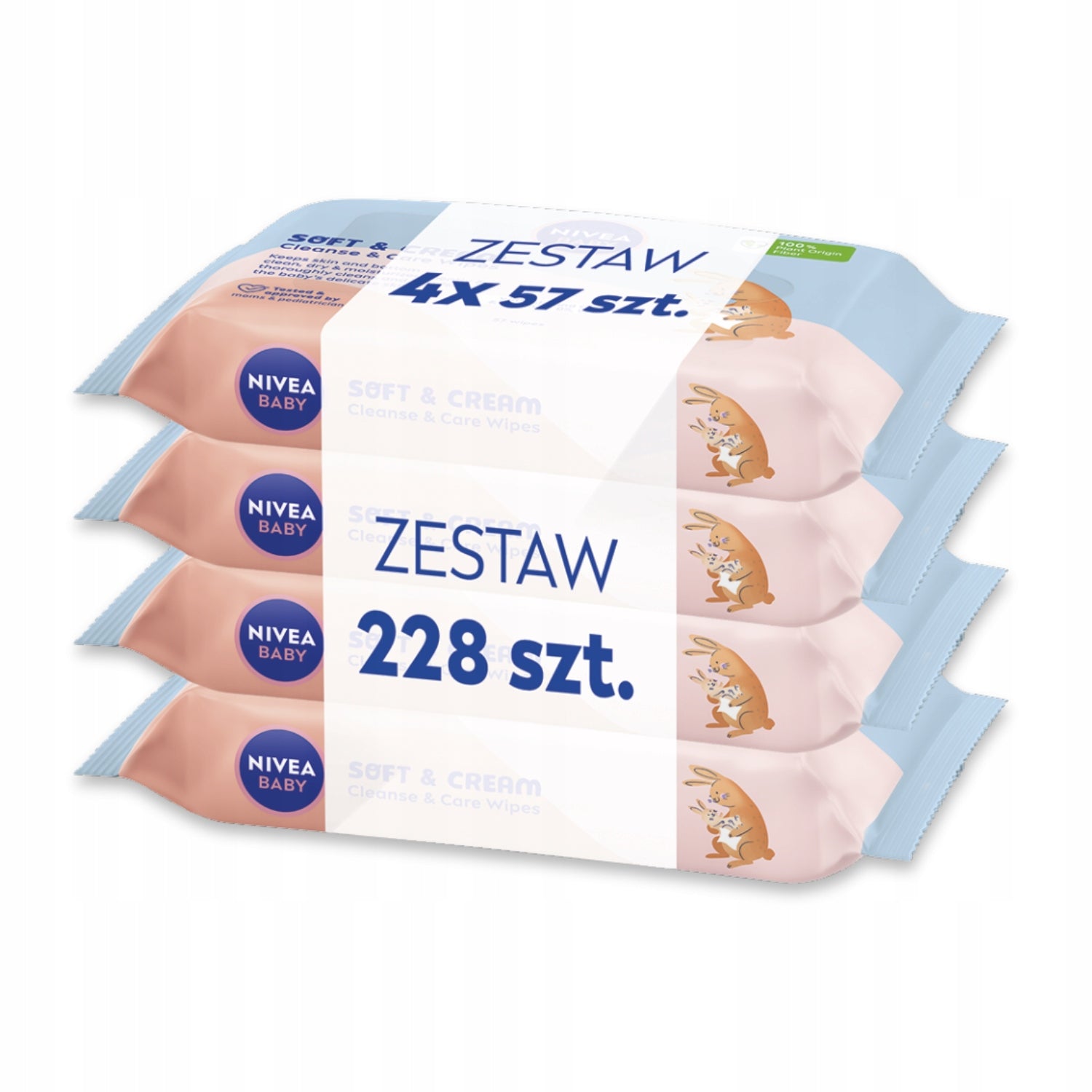 NIVEA BABY SOFT & CREAM Wet wipes for children 4 x 57