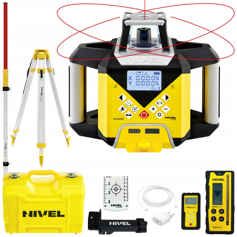 NIVEL SYSTEM Rotary laser red NL640R + Patch LS-24 + Tripod SJJ1