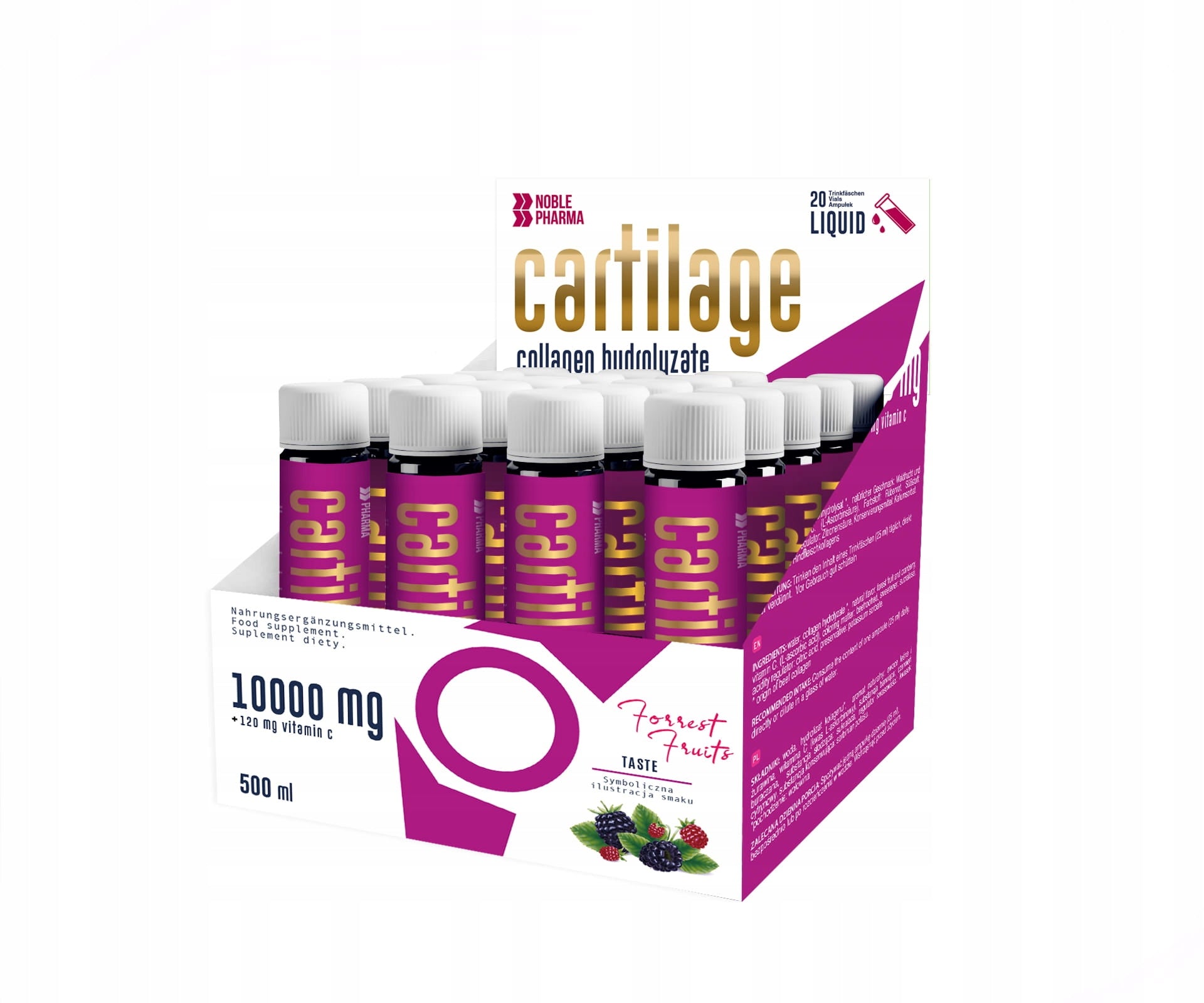 NOBLEPHARMA CARTILAGE COLLAGEN 10000 MG FOR JOINTS IN AMPOULES 25MG 20 VIALS EAN (GTIN) 4260349714938