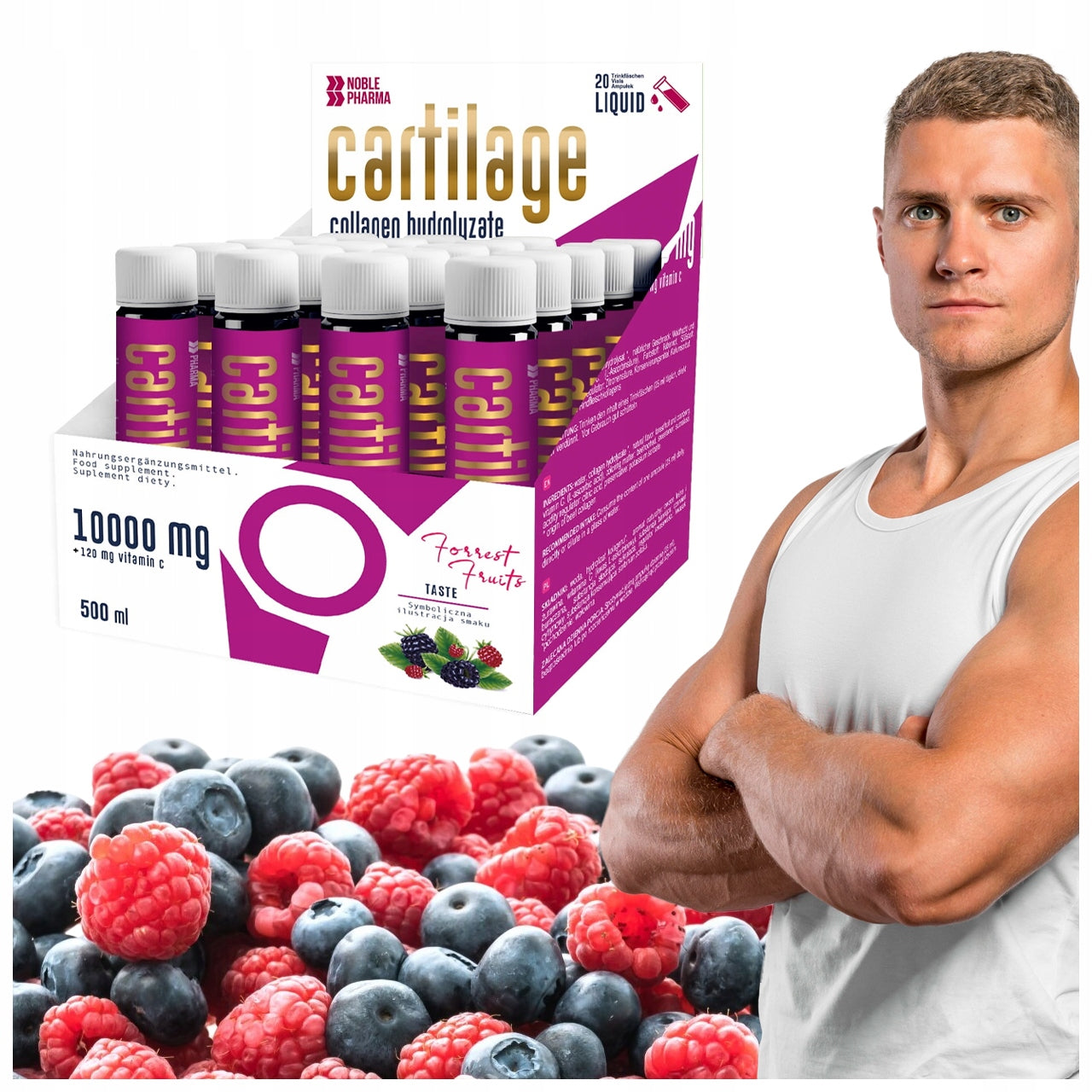 NOBLEPHARMA CARTILAGE COLLAGEN 10000 MG FOR JOINTS IN AMPOULES 25MG 20 VIALS