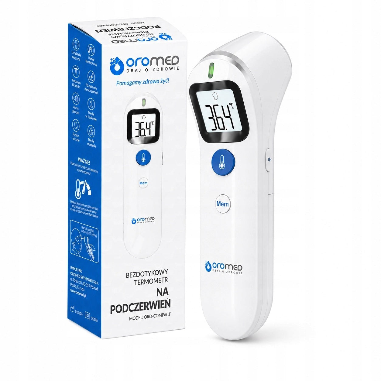 NON-CONTACT INFRARED THERMOMETER FOR BODY OROMED COMPACT