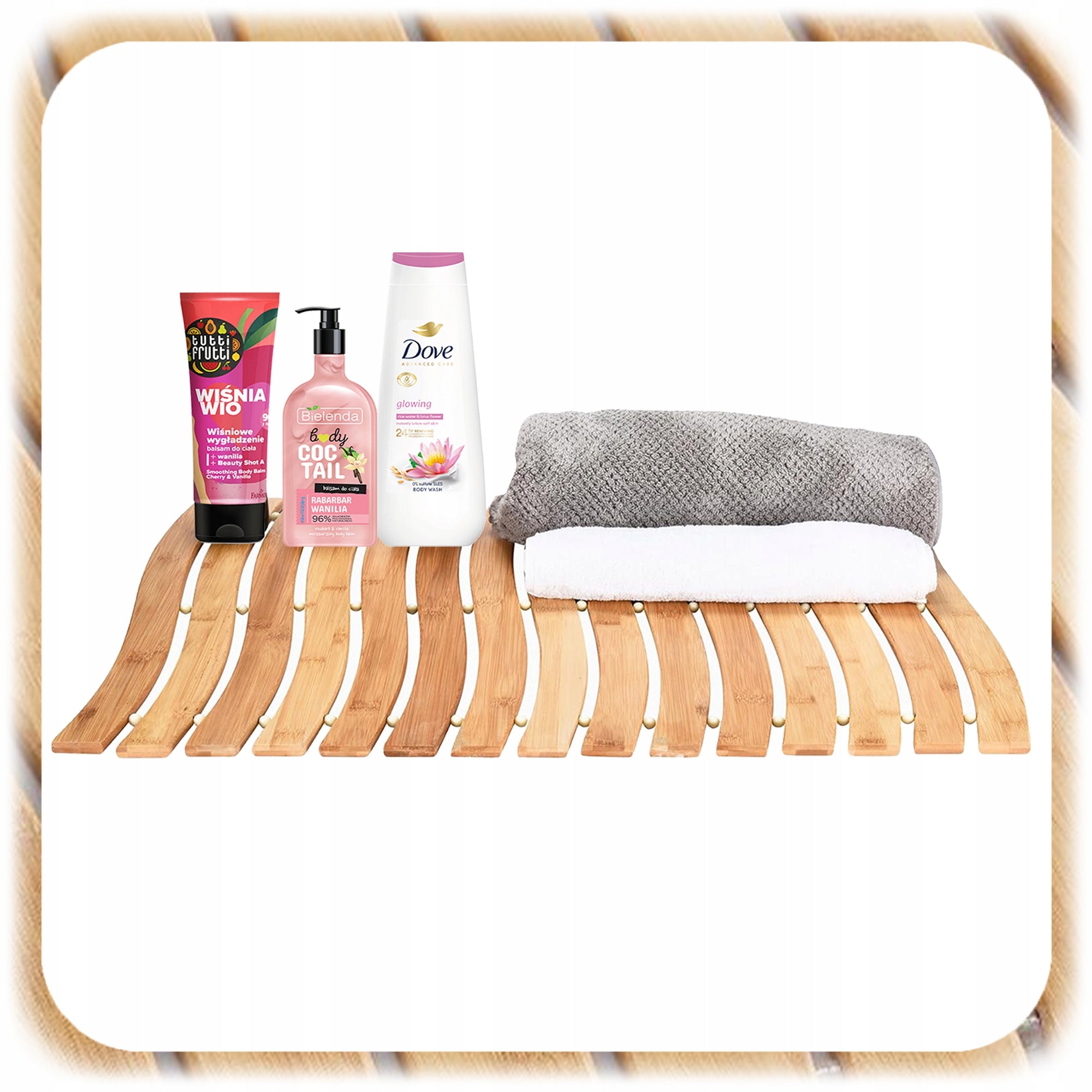 NON-SLIP BAMBOO MAT FOR BATHROOM 50x70 cm Product width 50 cm