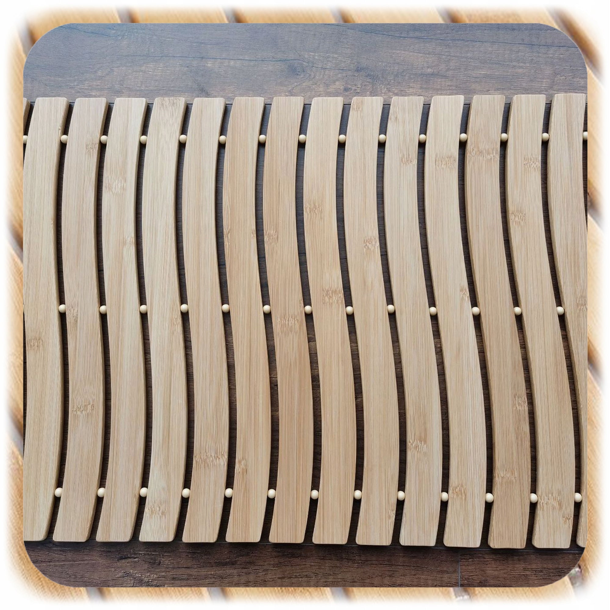 NON-SLIP BAMBOO MAT FOR BATHROOM 50x70 cm Shape rectangle