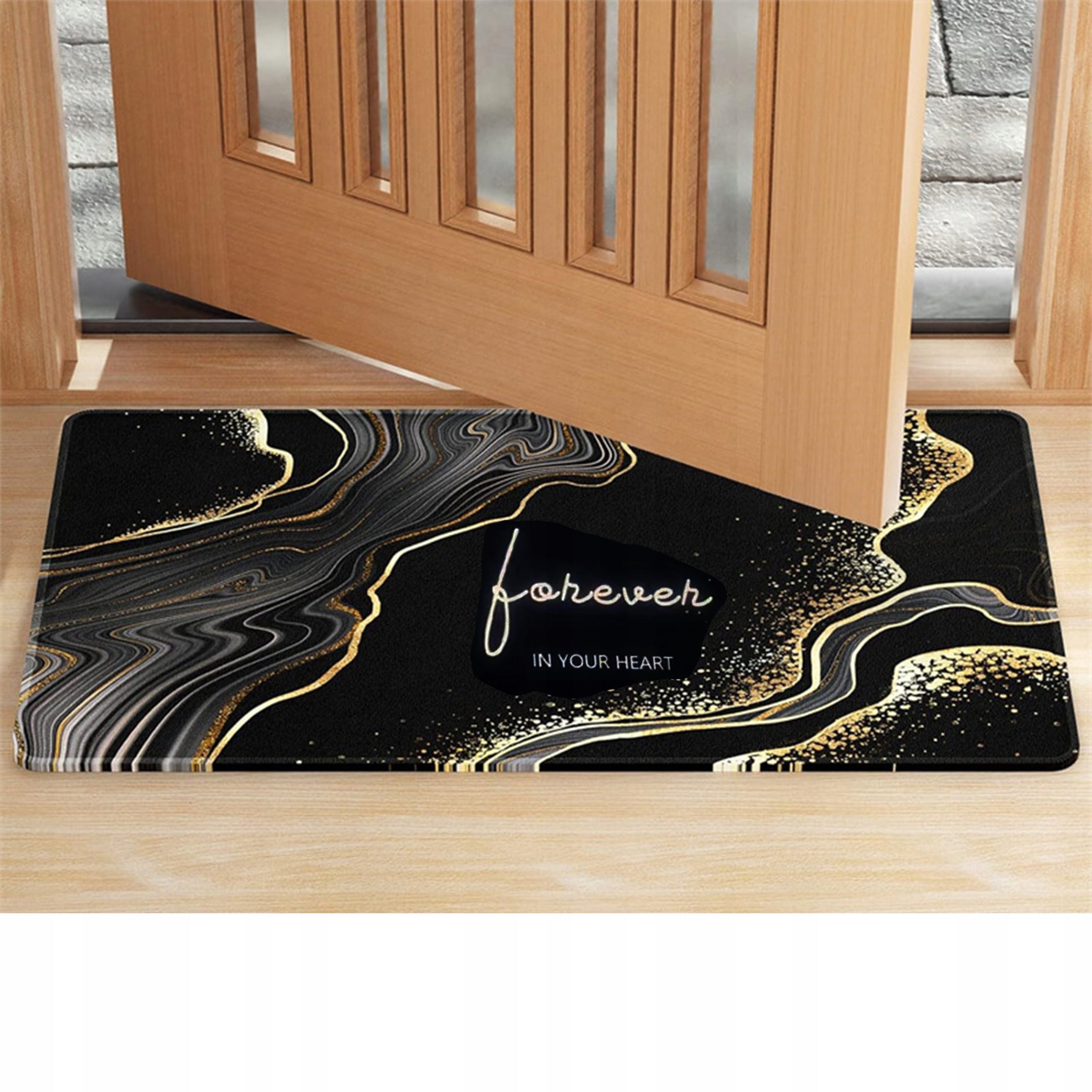 NON-SLIP BATHROOM WALKWAY FOR BATHROOM RUG BLACK MAT BLACK Manufacturer code DYWANIK ŁAZIENKOWY A