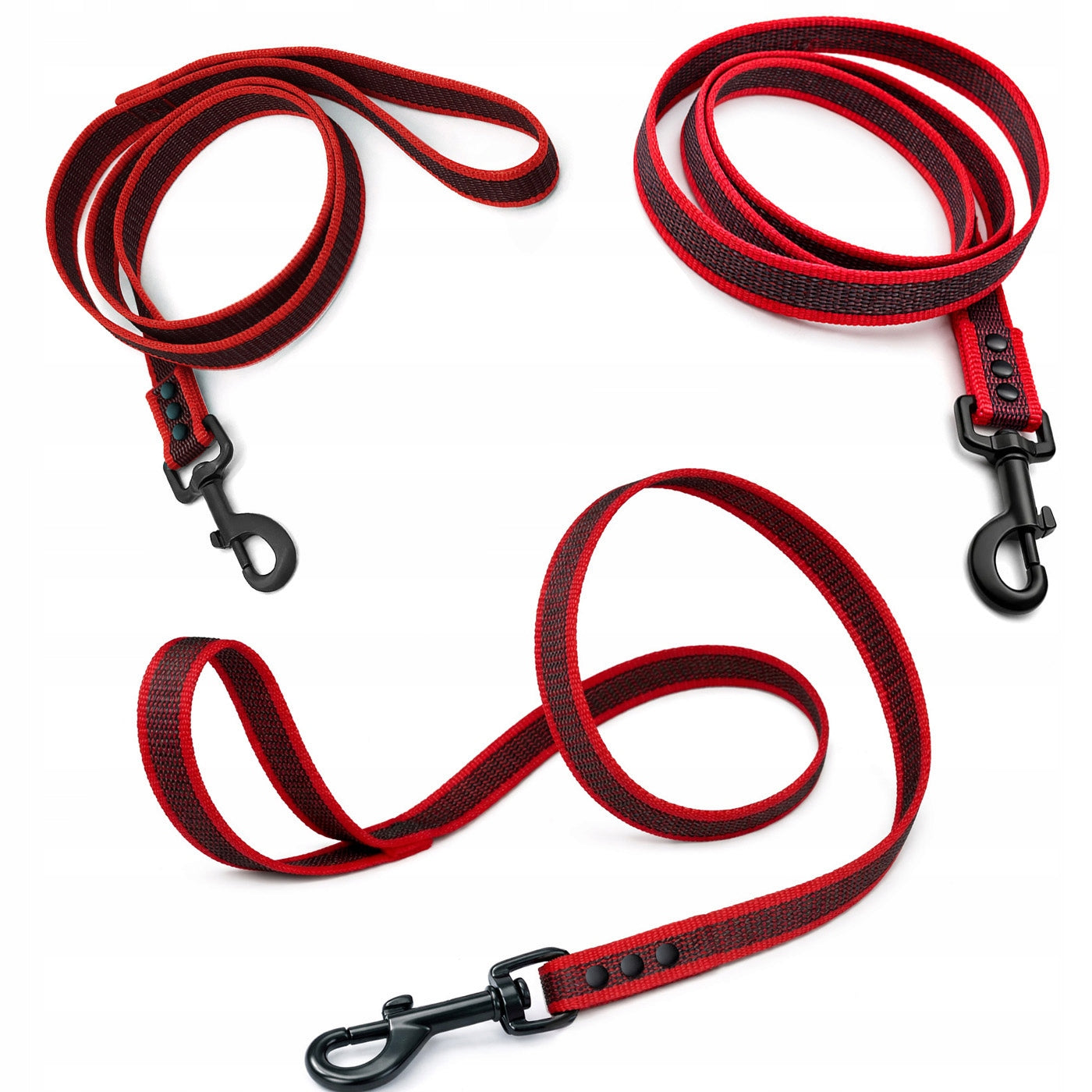 NON-SLIP DOG LEASH FOR TRAINING CORD RUBBERIZED WEBBING 3m Color red
