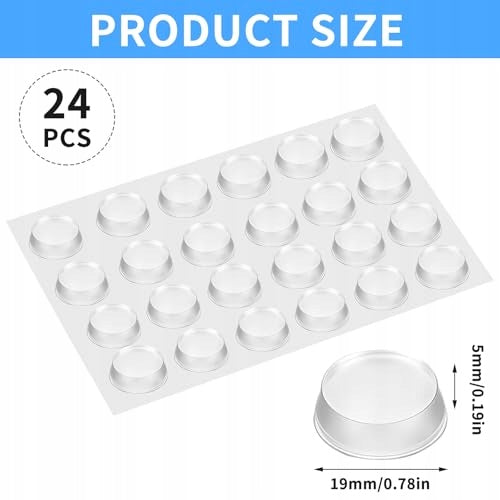 NON-SLIP RUBBER PADS TRANSPARENT FOR GLASS COUNTERTOPS 24 PCS. Manufacturer code Bez marki