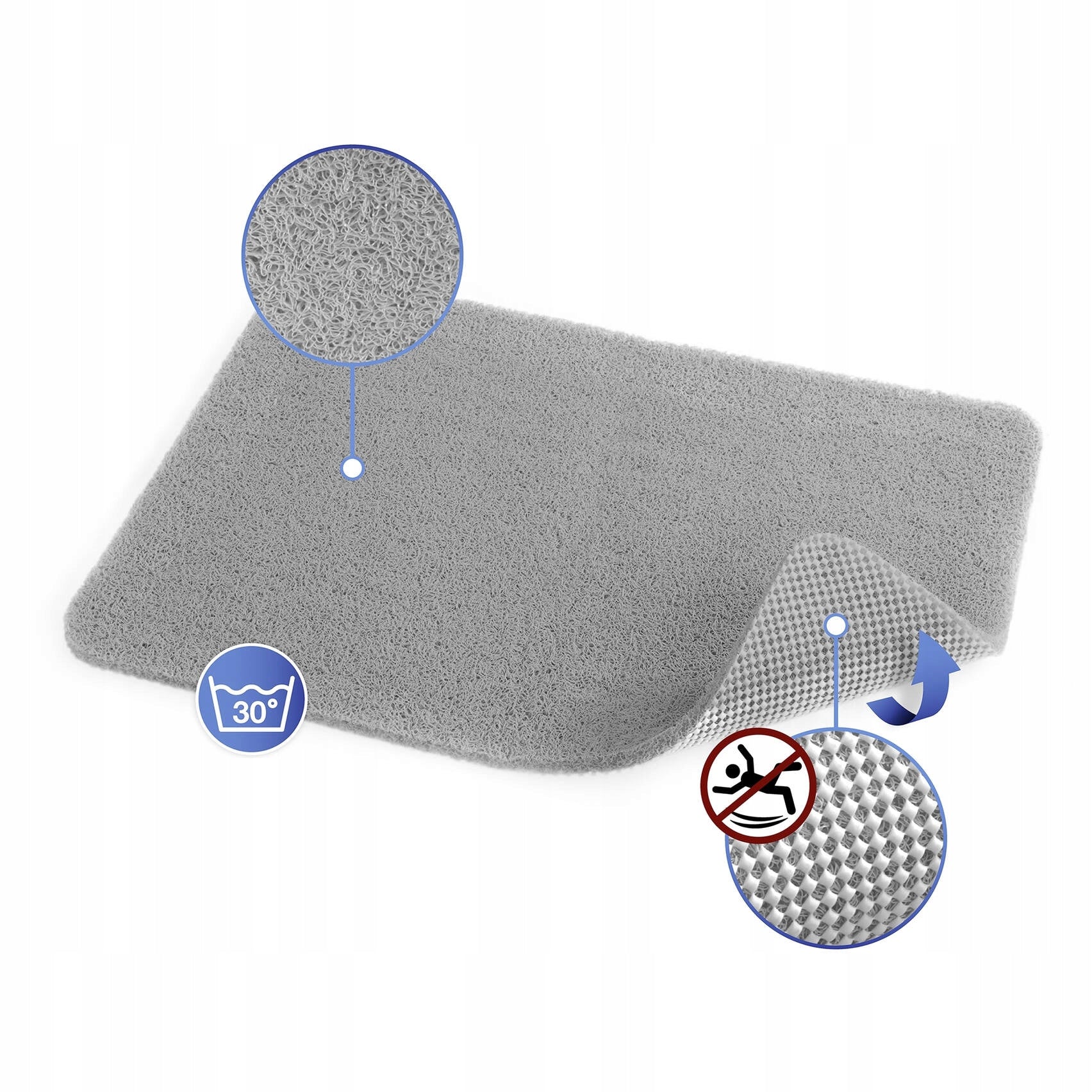 NON-SLIP SHOWER MAT FOR FOOT MASSAGE WELLNESS MAT 40 x 60 cm Product width 60 cm