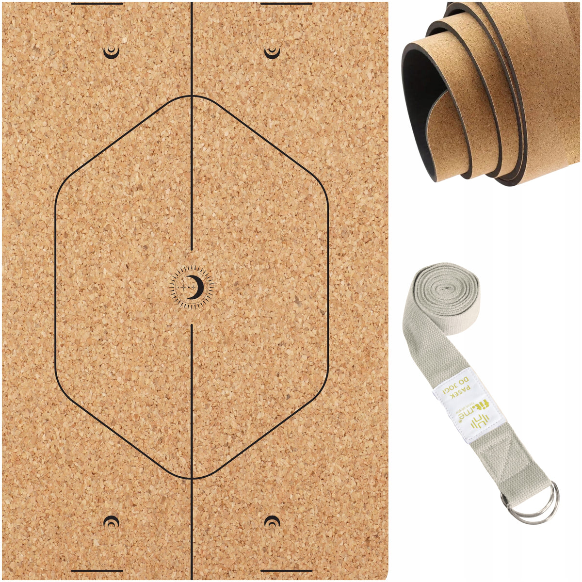 NON-SLIP YOGA MAT WITH PATTERN FOR EXERCISE CORK RUBBER COMFORT