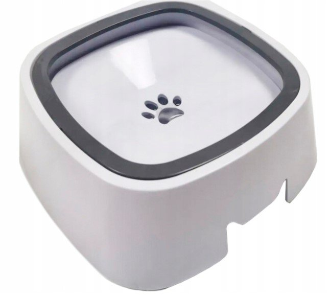 NON-SPILL CAT DOG WATER BOWL SLOWING DRINKING FLOATING LARGE Color white