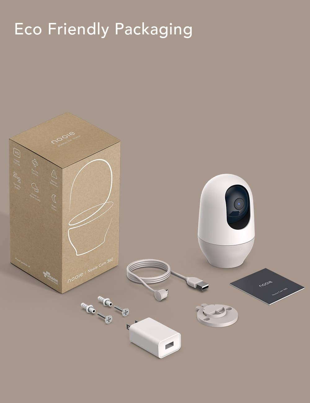 NOOIE Kids Camera 360 Degree WiFi Monitor 1080P HD Night Vision Alexa