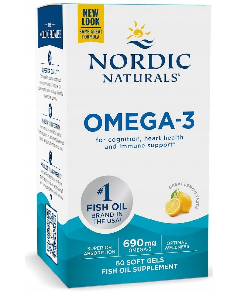 NORDIC NATURALS OMEGA 3 690mg 60 capsules lemon OMEGA 3 ACIDS EPA DHA