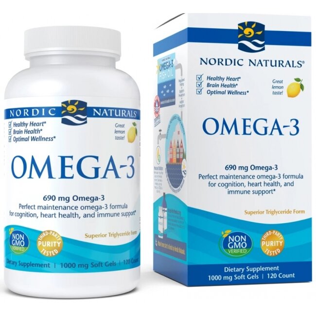 NORDIC NATURALS Omega-3 690mg 120 Softgels lemon flavour