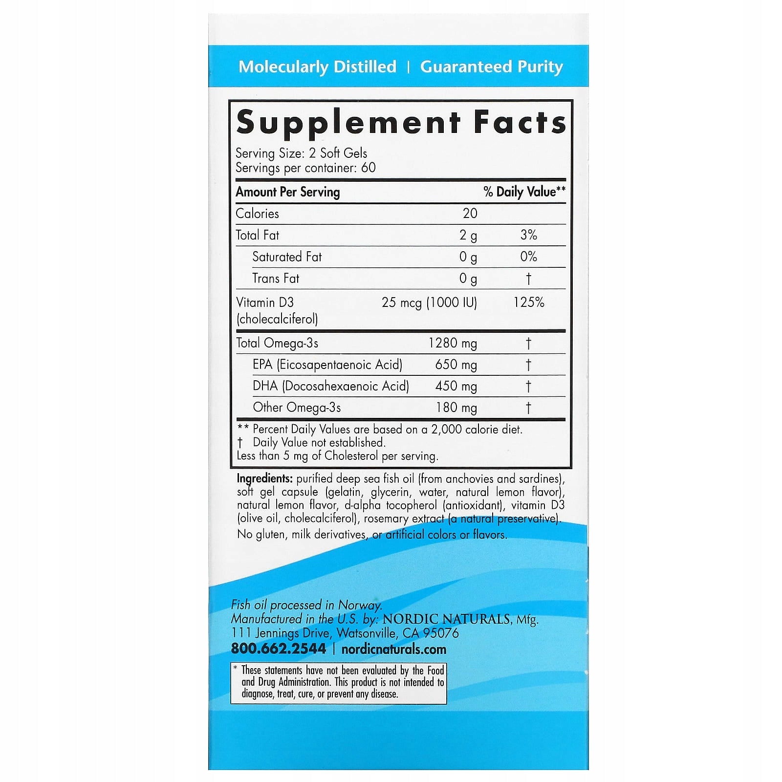 NORDIC NATURALS Ultimate Omega D3 1280 mg Omega-3 + D3 - 120 softgels Brand Nordic Naturals