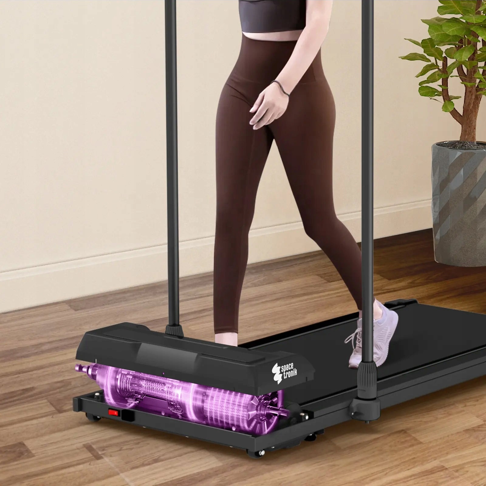 NORDIC WALKING home electric treadmill for running march 1-6 km/h LED Additional features transport wheels display