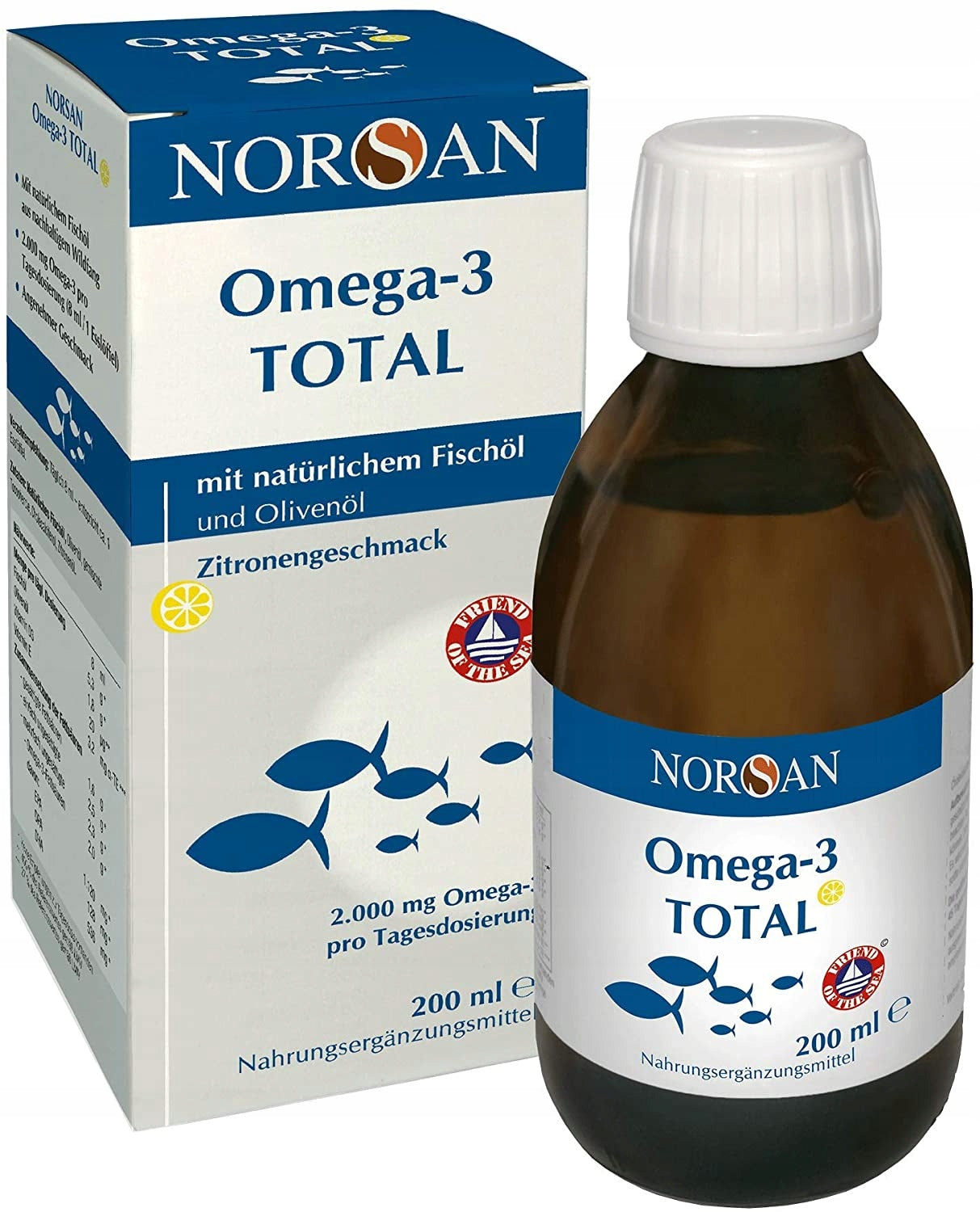 NORSAN OMEGA-3 TOTAL Natural FISH OIL + D3 Lemon 200 ml Manufacturer code 7071963000027