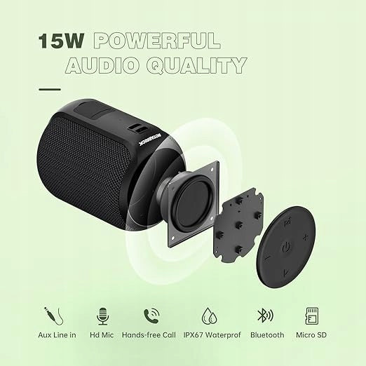 NOTABRICK black 15 W portable speaker, travel speaker, for backpack, EAN (GTIN) 0768472977304