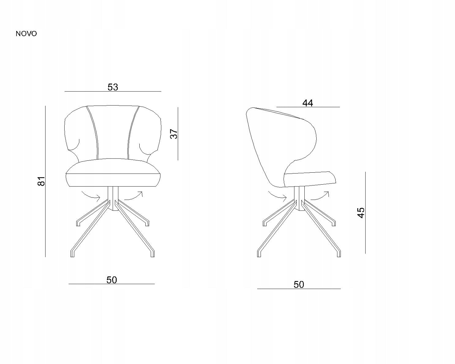 NOVO Swivel Armchair Grey Office Low EAN (GTIN) 5908242416564
