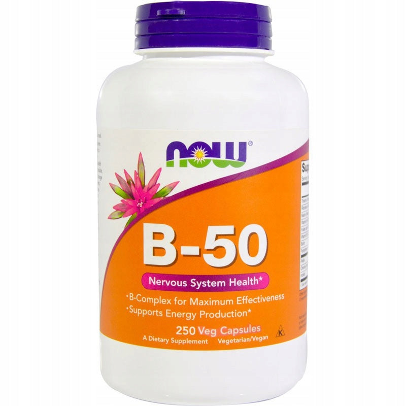 NOW B-50 250vegcaps REDUCES TIREDNESS METABOLISM
