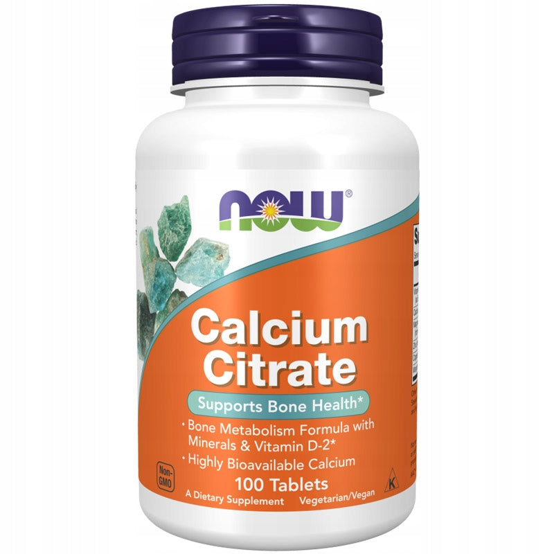 NOW CALCIUM CITRATE 100TABS CALCIUM VITAMIN D ZINC BONE TEETH RESTORATION