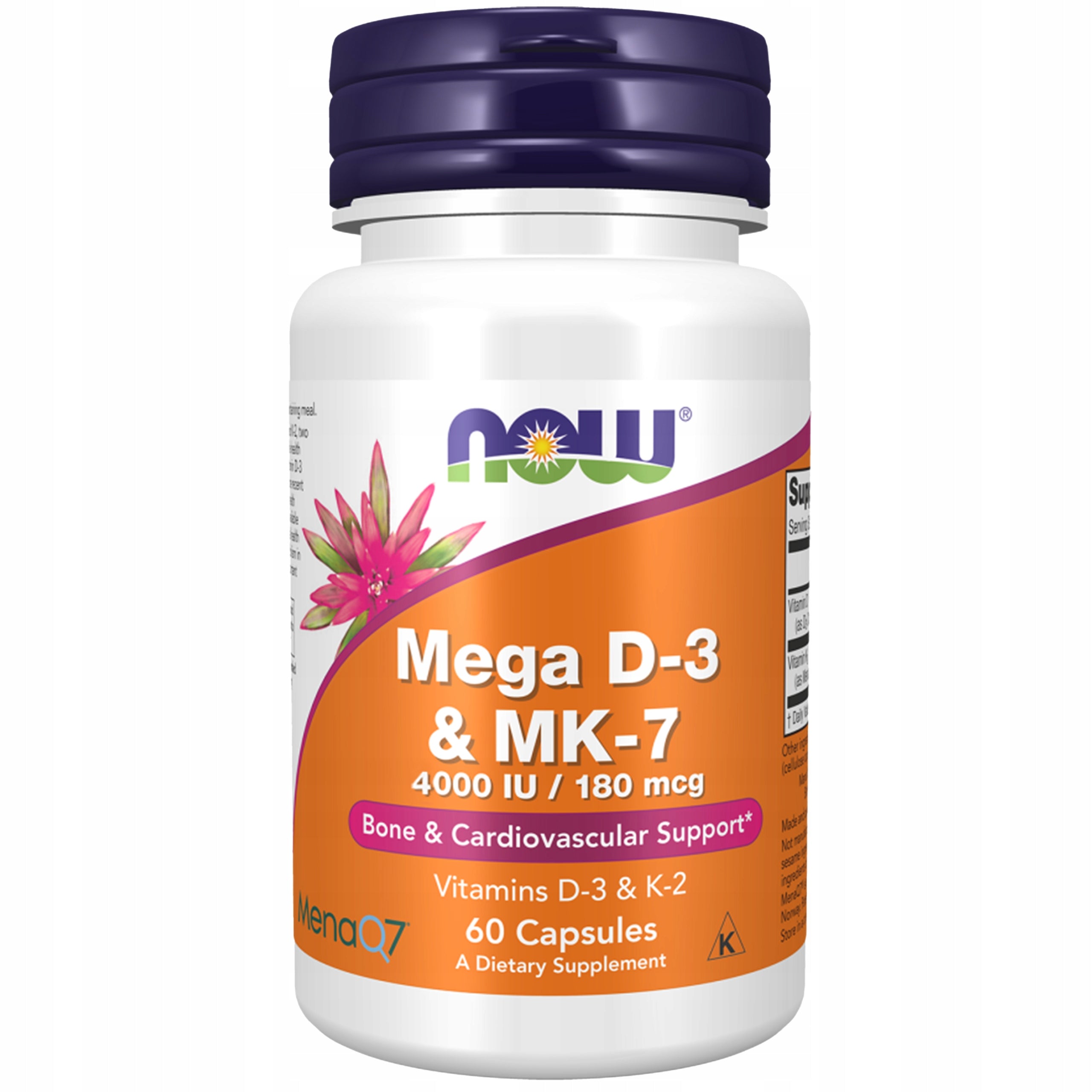 NOW FOODS D3 K2 MK-7 STRONG BONE HEART IMMUNITY 60 KAPS. Brand Now foods