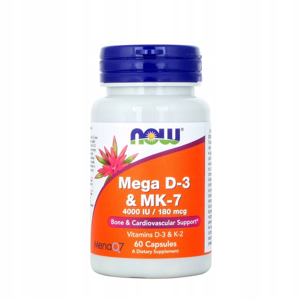 NOW FOODS D3 K2 MK-7 STRONG BONE HEART IMMUNITY 60 KAPS.
