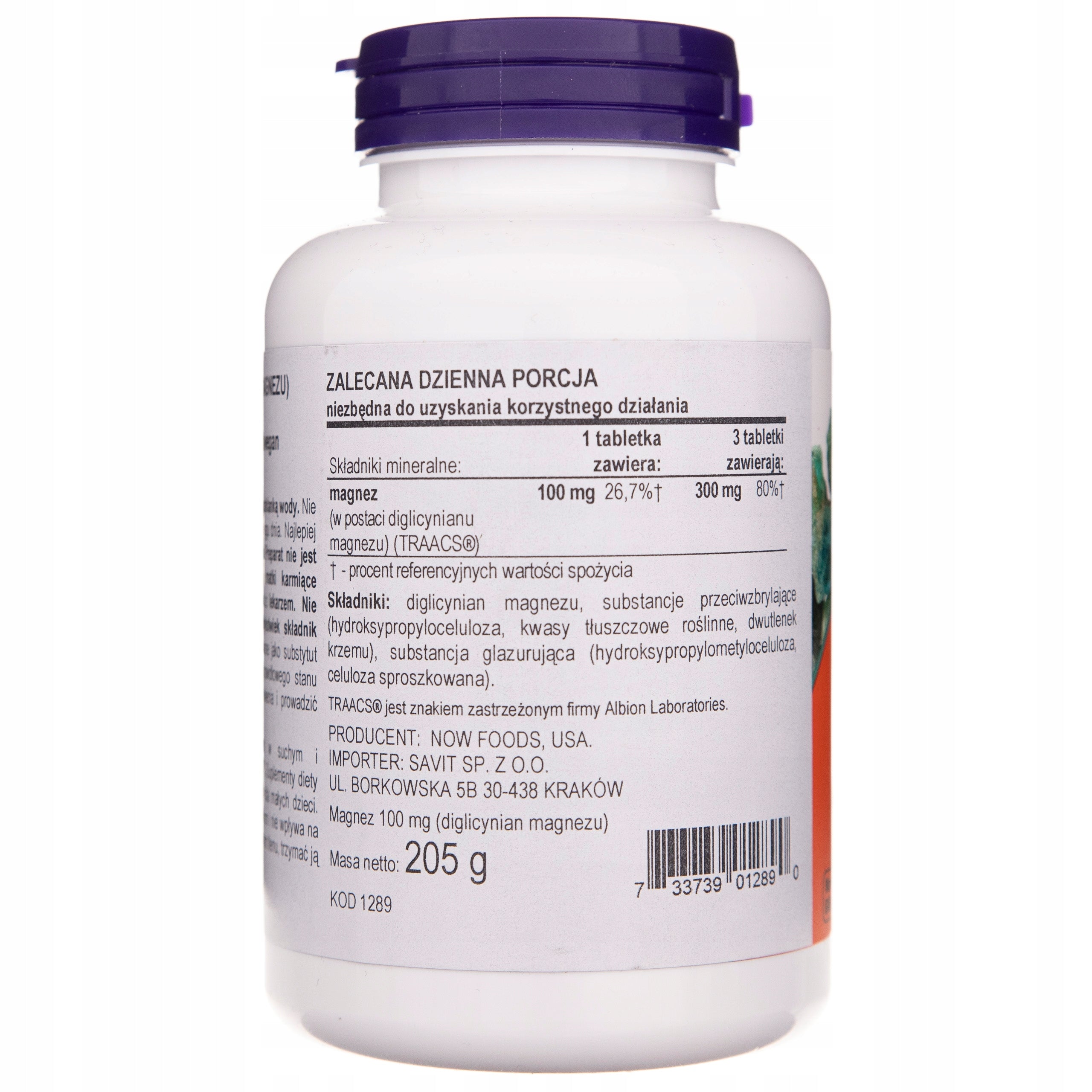 NOW FOODS Magnesium MAGNESIUM DIGLYCINATE Chelate NERVOUS SYSTEM Muscle 180 tabl Expiration date at least 1 year from the date of purchase