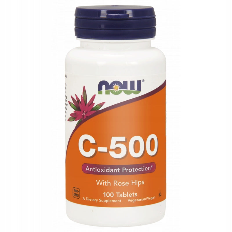 NOW FOODS VITAMIN C wild rose 500mg 100 tablets