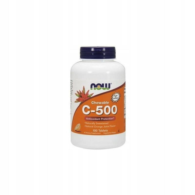 NOW FOODS Vitamin C 500 mg for sucking - orange flavour (100 tabl.)