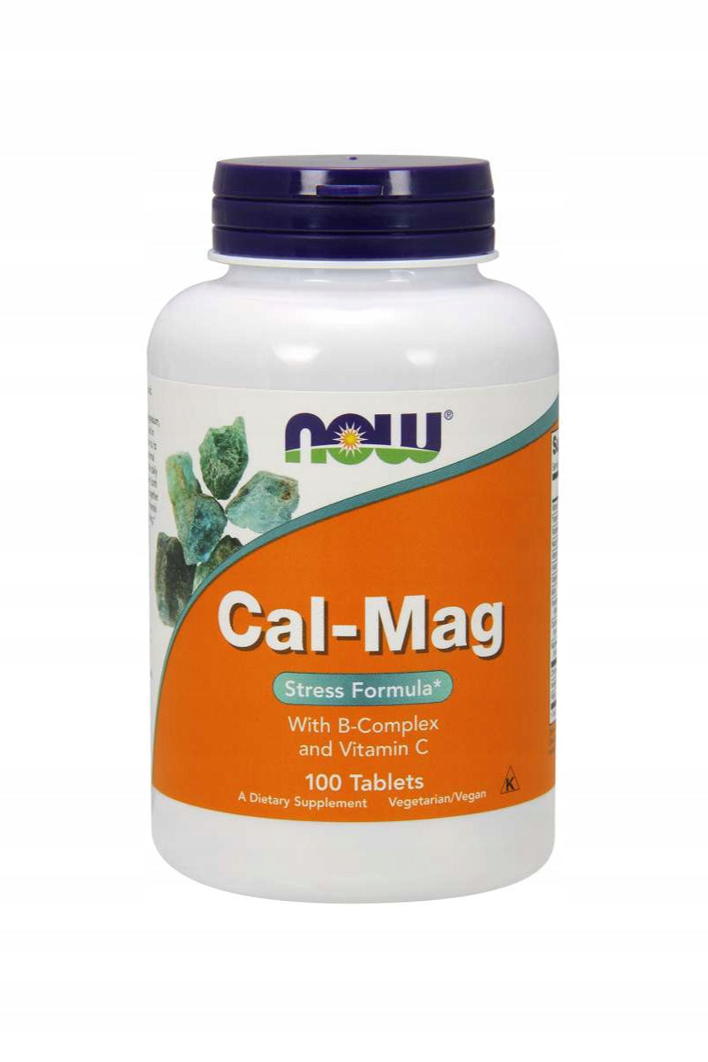 NOW Food Calcium + Magnesium Stress Formula with Vitamin B and C 100 TABLETS Brand Now foods