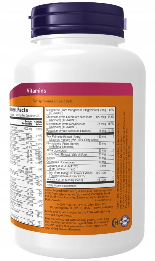 NOW Foods ADAM Multivitamin 180 softgels Brand Now foods