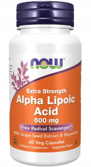 NOW Foods Alpha Lipoic Acid 600mg ALA BIOPERINE GRAPE SEEDS VEGE 60caps EAN (GTIN) 733739030467
